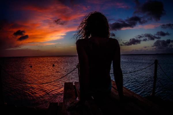 Bonaire. DeepSea Challenge 2016. Sun set. Marina Kazankova. 